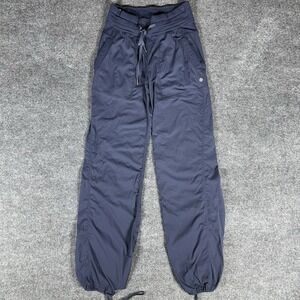 Lululemon Women's Navy Drawstring High Rise Cargo Pants Size 6 (Flaw at Hem)